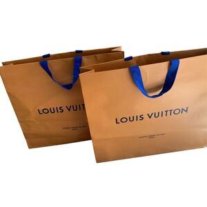 2 Authentic Louis Vuitton Shopping Gift LARGE Paper Bag LOT
